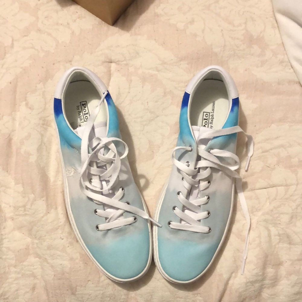 Polo Sneakers, blue and white, light weight sneakers